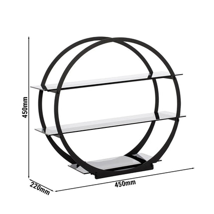 GGM Gastro Etagere / Buffet Stand - Stainless steel & plexiglass - Black - round - Ø450mm - with 3 shelves