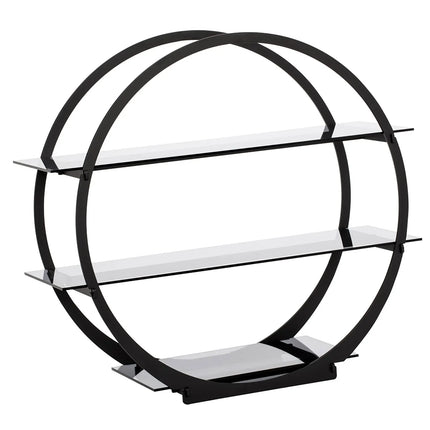 GGM Gastro Etagere / Buffet Stand - Stainless steel & plexiglass - Black - round - Ø450mm - with 3 shelves