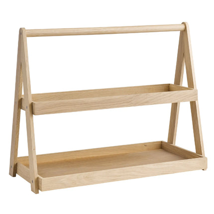 GGM Gastro Etagere / Buffet Stand - VALO - Oak - Brown - square - Height: 445mm - with 2 shelves - suitable for GN 2/4