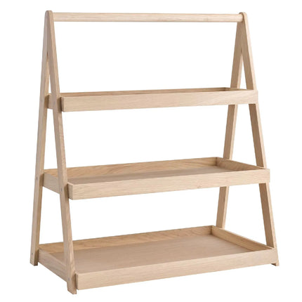 GGM Gastro Etagere / Buffet Stand - VALO - Oak - Brown - square - Height: 640mm - with 3 shelves - suitable for GN 1/1 & GN 2/4