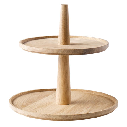 GGM Gastro Etagere / Buffet Stand - VALO - with 2 shelves - Oak - Brown - round - Height: 280mm
