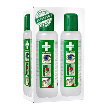 GGM Gastro Eye Wash Station Small - filled to BS 8599-1:2019 - Green - for workplaces - with wall-mounted - incl. wall bracket