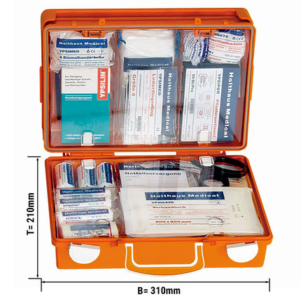 GGM Gastro First-aid kit – Workplace - DIN 13157 Extended - Wall-Mount Case - ABS High-Impact
