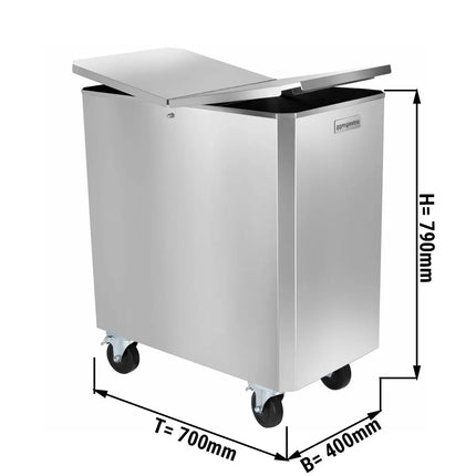 GGM Gastro Flour Storage Trolley - 150L - Stainless Steel - Mobile on Castors