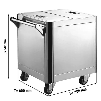 GGM Gastro Flour Storage Trolley - 156L - Stainless Steel - Mobile on Castors