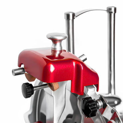 GGM Gastro Flywheel Meat Slicer - Blade 300mm - Red - with Pedestal Stand