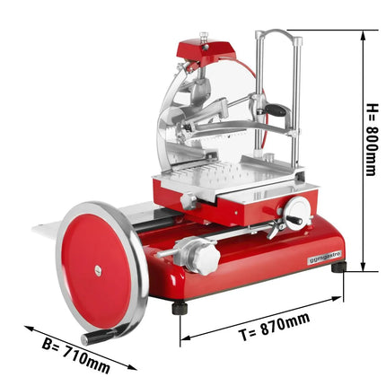 GGM Gastro Flywheel Meat Slicer - Blade 370mm - Red
