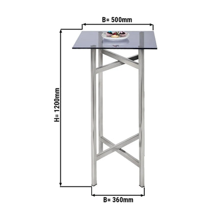 GGM Gastro Folding Side Table - 50x50cm - Height: 1200mm