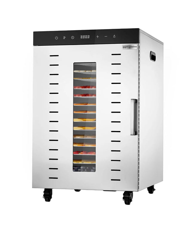 GGM Gastro Food Dehydrator - with 16 Shelves - Stainless Steel - Digital Timer - 1.5kW