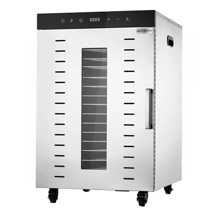 GGM Gastro Food Dehydrator - with 16 Shelves - Stainless Steel - Digital Timer - 1.5kW