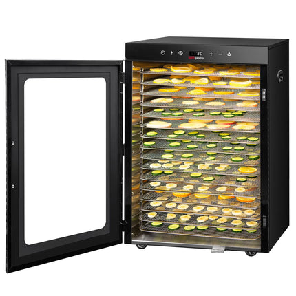 GGM Gastro Food Dehydrator - with 16 Trays - Black - Digital Timer - 1.5kW
