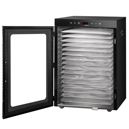 GGM Gastro Food Dehydrator - with 16 Trays - Black - Digital Timer - 1.5kW