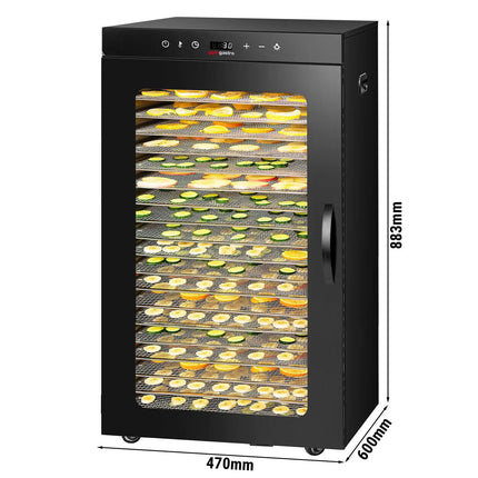 GGM Gastro Food Dehydrator - with 20 Shelves - Stainless Steel - Digital Timer - 2kW