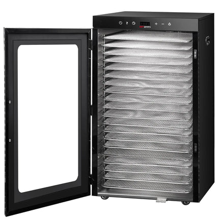 GGM Gastro Food Dehydrator - with 20 Shelves - Stainless Steel - Digital Timer - 2kW