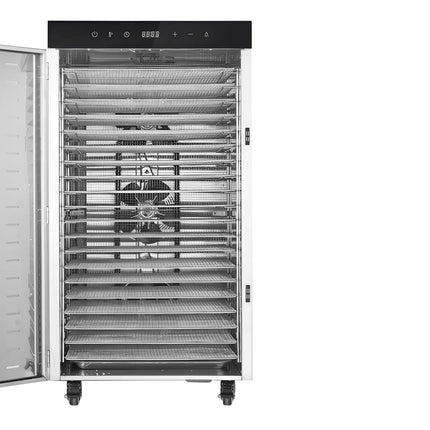 GGM Gastro Food Dehydrator - with 20 Shelves - Stainless Steel - Digital Timer - 2kW