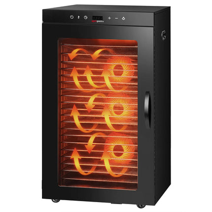 GGM Gastro Food Dehydrator - with 20 Shelves - Stainless Steel - Digital Timer - 2kW