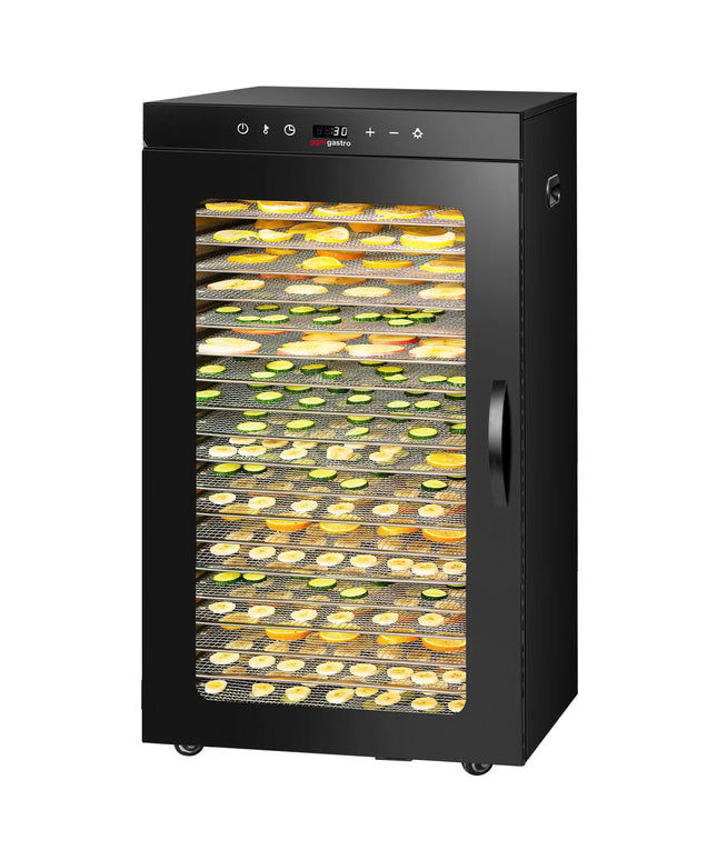 GGM Gastro Food Dehydrator - with 24 Shelves - Black - Digital Timer - 2kW
