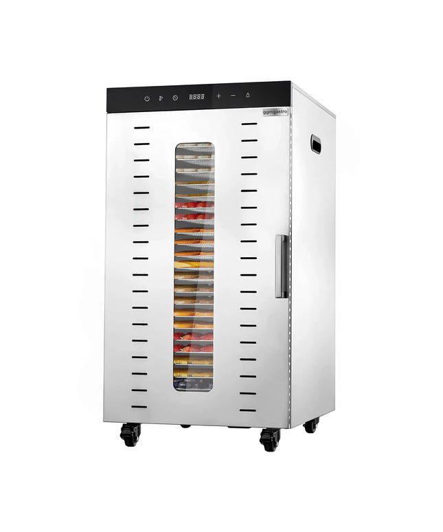 GGM Gastro Food Dehydrator - with 24 Trays - Stainless Steel - Digital Timer - 2kW