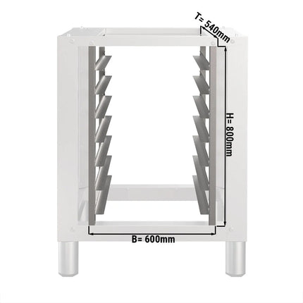 GGM Gastro for 7x 460x340mm Baking Trays Tray Rack for Base Frame HUV800-4 - 600x540x800mm - Stainless Steel - with Rails spacing 80mm