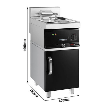 GGM Gastro Free Standing Electric Fryer - 10 litres - 12kW - with drain tap - incl. substructure with 1 door