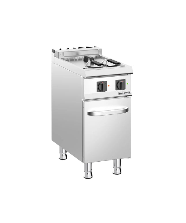GGM Gastro Free Standing Electric Fryer - 18 litres - 14kW - with drain tap - incl. substructure with 1 door