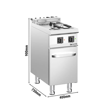 GGM Gastro Free Standing Electric Fryer - 18 litres - 14kW - with drain tap - incl. substructure with 1 door