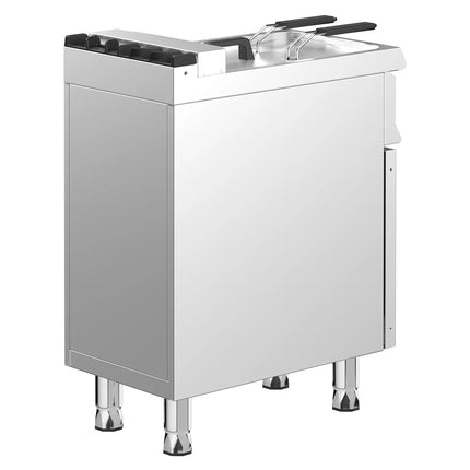 GGM Gastro Free Standing Electric Fryer - 18 litres - 14kW - with drain tap - incl. substructure with 1 door