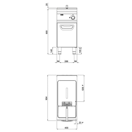 GGM Gastro Free Standing Electric Fryer - 22 litres - 22kW - Manual