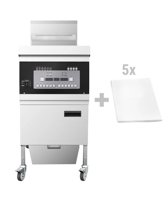 GGM Gastro Free Standing Electric Fryer - 26 litres - 14.2kW - with built-in oil filtration - Digital