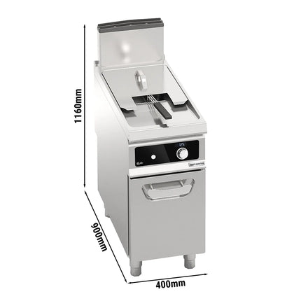 GGM Gastro Free Standing Gas Fryer - 18 litres - 14kW - Indirect heating - Bflex Digital - with drain tap - incl. base frame