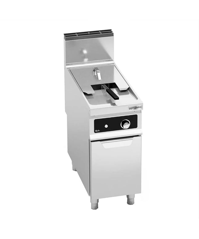 GGM Gastro Free Standing Gas Fryer - 18 litres - 14kW - Indirect heating - Electronic control - with drain tap