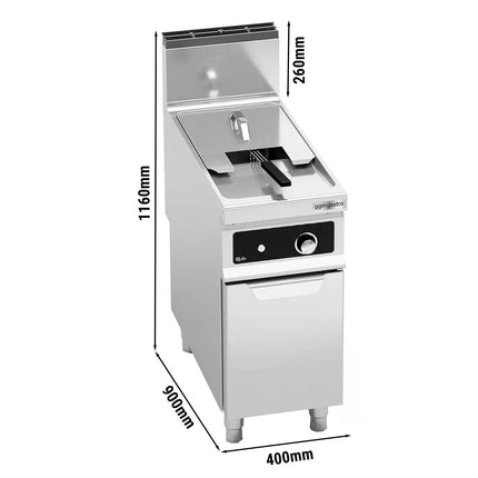 GGM Gastro Free Standing Gas Fryer - 18 litres - 14kW - Indirect heating - Electronic control - with drain tap