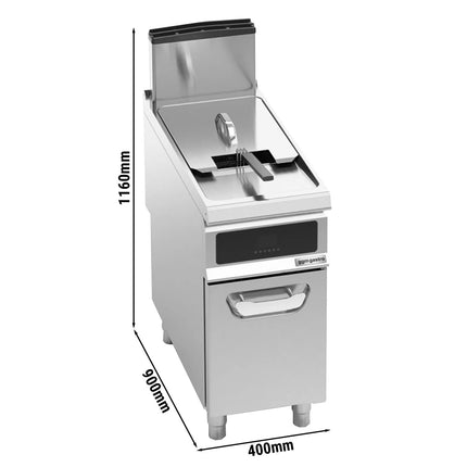 GGM Gastro Free Standing Gas Fryer - 20 litres - 17.5kW - Electronic control - with built-in oil filtration - incl. base frame