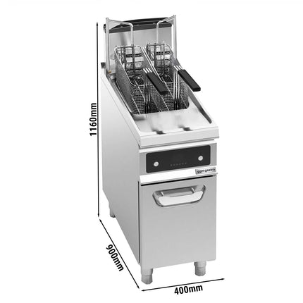 GGM Gastro Free Standing Gas Fryer - 20 litres - 17.5kW - with built-in oil filtration - with automatic basket lift