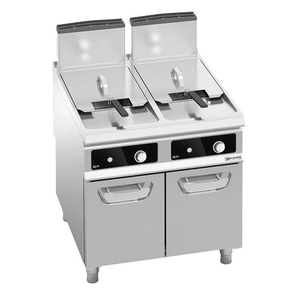 GGM Gastro Free Standing Gas Twin Tank Fryer | Bflex Digital - 20+20 litres - 35kW - Bflex Digital - with drain tap