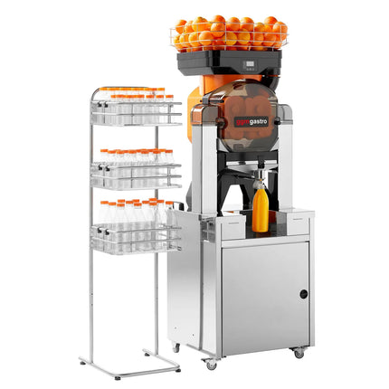 GGM Gastro Freestanding Bottle & Glass Rack for Orange Juicer - Stainless Steel - 390x310x1440mm - with 3 baskets