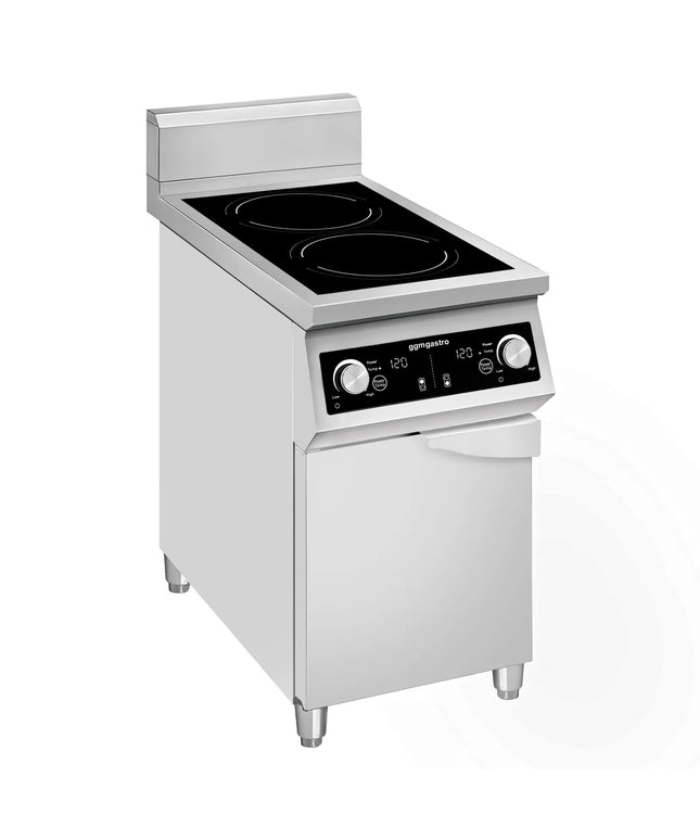 GGM Gastro Freestanding Induction Hob - 10kW - 2 zones - with base cabinet - 1 door