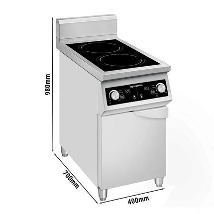 GGM Gastro Freestanding Induction Hob - 10kW - 2 zones - with base cabinet - 1 door