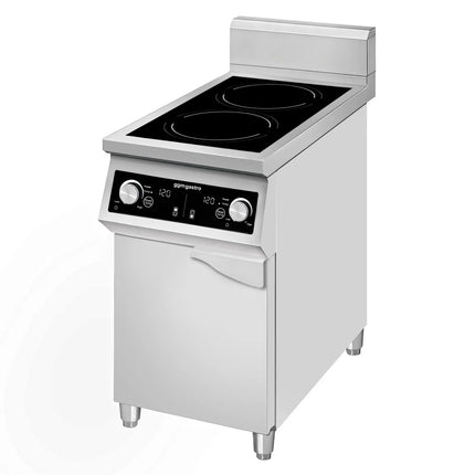 GGM Gastro Freestanding Induction Hob - 10kW - 2 zones - with base cabinet - 1 door