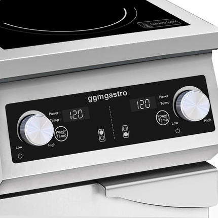 GGM Gastro Freestanding Induction Hob - 10kW - 2 zones - with base cabinet - 1 door