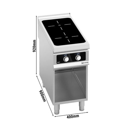 GGM Gastro Freestanding Induction Hob - 10kW - 2 zones - with open base shelf - Bflex Digital
