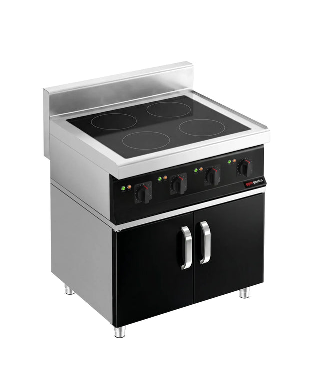 GGM Gastro Freestanding Induction Hob - 14kW - 4 zones - with base cabinet - 2 doors