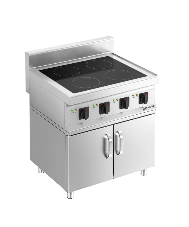 GGM Gastro Freestanding Induction Hob - 14kW - 4 zones - with base cabinet - 2 doors