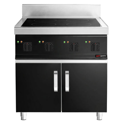 GGM Gastro Freestanding Induction Hob - 14kW - 4 zones - with base cabinet - 2 doors