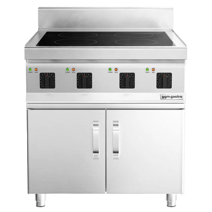 GGM Gastro Freestanding Induction Hob - 14kW - 4 zones - with base cabinet - 2 doors
