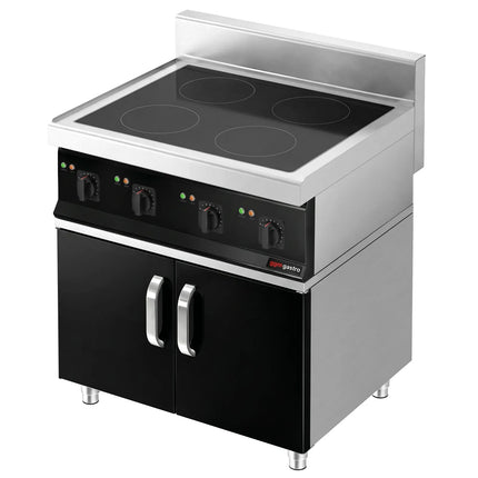 GGM Gastro Freestanding Induction Hob - 14kW - 4 zones - with base cabinet - 2 doors