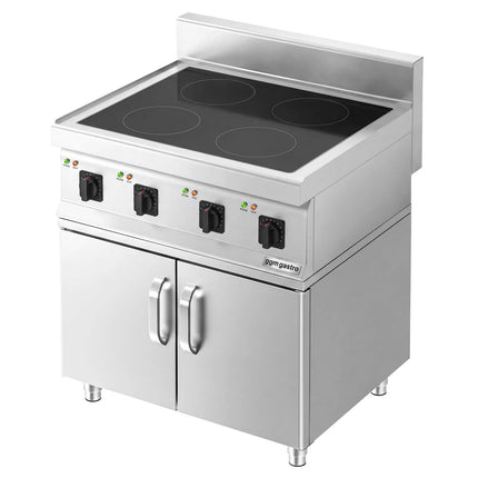 GGM Gastro Freestanding Induction Hob - 14kW - 4 zones - with base cabinet - 2 doors