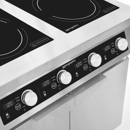 GGM Gastro Freestanding Induction Hob - 20kW - 4 zones - with base cabinet - 2 doors