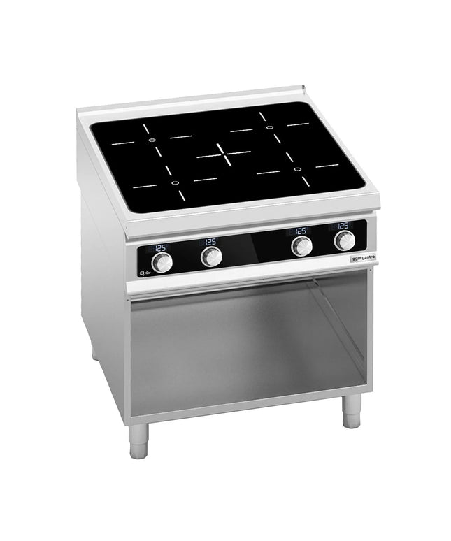 GGM Gastro Freestanding Induction Hob - 20kW - 4 zones - with open base shelf - Bflex Digital