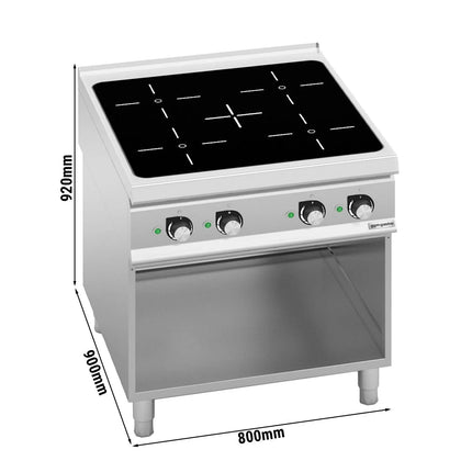 GGM Gastro Freestanding Induction Hob - 20kW - 4 zones - with open base shelf - Heavy Duty